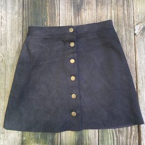 Black suede skirt